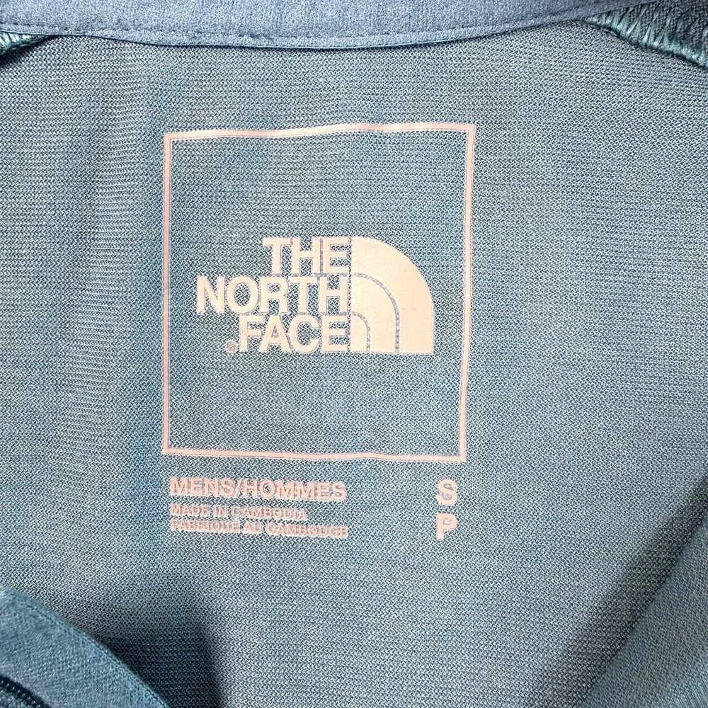 The North Face Men Active Trail Henley Sz S Teal Performance Outdoor Hiking Airy